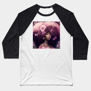 [AI Art] Cherry blossom lady with big hair Baseball T-Shirt